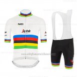 2020 Abbigliamento Ciclismo UCI Mondo Campione Segafredo Zanetti Manica Corta e Salopette