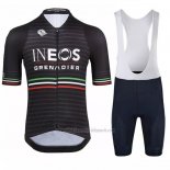 2022 Abbigliamento Ciclismo Ineos Grenadiers Nero Grigio Manica Corta eoiuy030