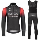 2022 Abbigliamento Ciclismo Ineos Grenadiers Rosso Nero Manica Lunga e juiy030