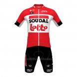 2022 Abbigliamento Ciclismo Lotto Soudal Nero Rosso Manica Corta e yutu036