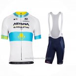 2022 Abbigliamento Ciclismo Astana Blu Bianco Manica Corta e juiy021