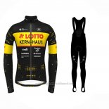 2022 Abbigliamento Ciclismo Lotto Soudal Giallo Nero Manica Lunga e juiy031