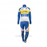 2018 Abbigliamento Ciclismo Sport Vlaanderen-Baloise Blu Bianco Giallo Manica Lunga e yutu037
