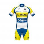 2021 Abbigliamento Ciclismo Sport Vlaanderen-Baloise Blu Bianco Giallo Manica Corta e yutu038