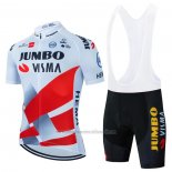 2022 Abbigliamento Ciclismo Jumbo Visma Rosso Bianco Manica Corta eoiuy039