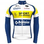 2022 Abbigliamento Ciclismo Sport Vlaanderen Baloise Blu Giallo Manica Lunga eoiuy040