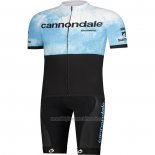 2021 Abbigliamento Ciclismo Cannondale Azzurro Nero Manica Corta e juiy028