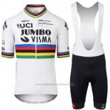 2022 Abbigliamento Ciclismo Jumbo Visma Bianco Manica Corta eoiuy032