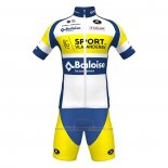 2022 Abbigliamento Ciclismo Sport Vlaanderen-Baloise Blu Giallo Manica Lunga e Salopette
